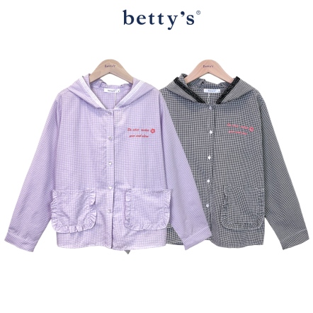 betty’s貝蒂思　連帽細格紋開襟上衣(共二色)