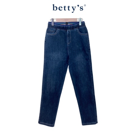 betty’s貝蒂思　刷毛腰織帶鬆緊長褲(藍)