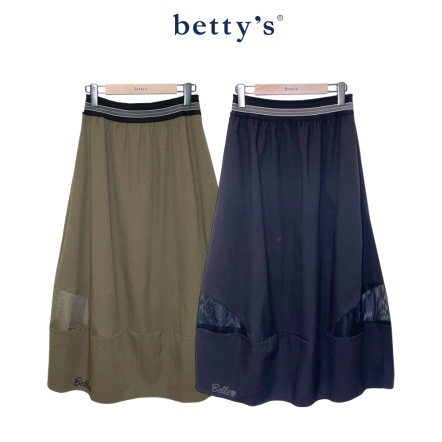 betty’s貝蒂思　裙襬網狀設計印字長裙(共二色)
