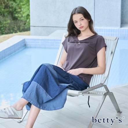 betty’s貝蒂思　蛋糕拼布薄牛仔長裙(共二色)