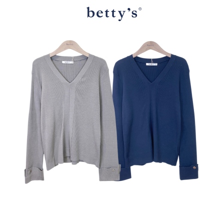 betty’s貝蒂思　V領袖扣造型針織上衣(共二色)