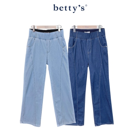 betty’s貝蒂思　腰鬆緊寬版裁接牛仔褲(共二色)