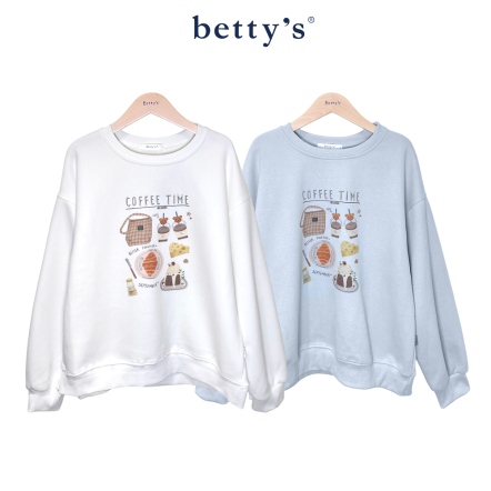 betty’s貝蒂思　胸前印花圓領厚T-shirt (共二色)