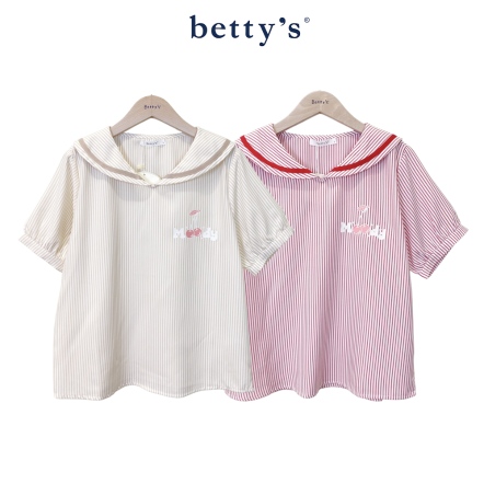 betty’s貝蒂思　率性細直紋海軍領上衣(共二色)				