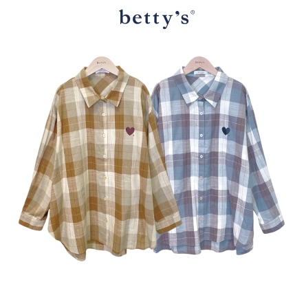 betty’s貝蒂思　經典復古愛心格子襯衫(共二色)