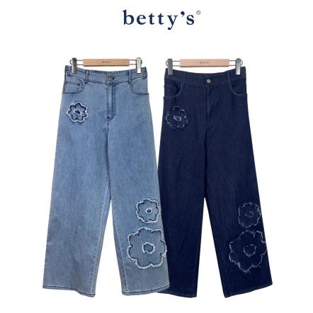 betty’s貝蒂思　立體花飾貼布牛仔長褲(共二色)				