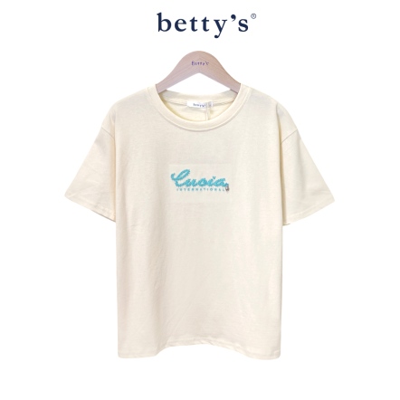 betty’s貝蒂思　圓領英文串珠刺繡棉T(共二色)