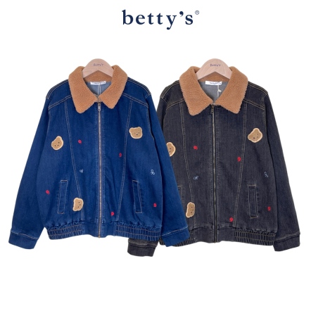 betty’s貝蒂思 　毛領刺繡牛仔夾克(共二色)