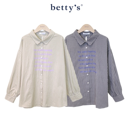 betty’s貝蒂思　格紋印字開襟襯衫(共二色)