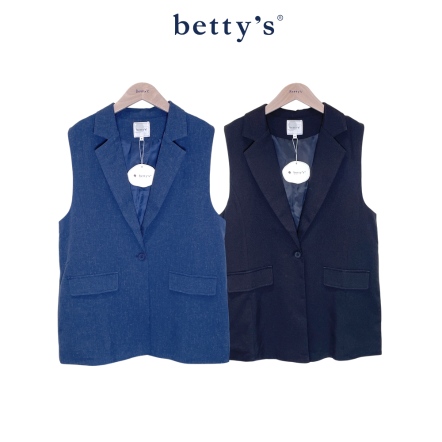 betty’s貝蒂思　西裝領顯瘦長版背心(共二色)				