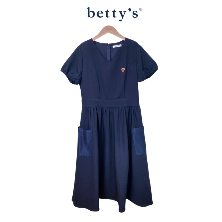 betty’s貝蒂思　V領短袖斜邊口袋洋裝