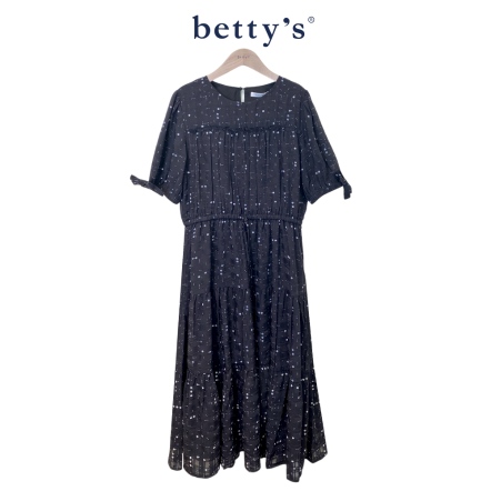 betty’s貝蒂思　 不規則點點圓領長洋裝(黑色)