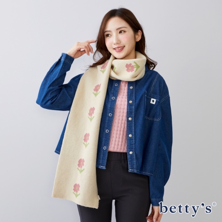 betty’s貝蒂思　雙面風格花朵跳色圍巾				