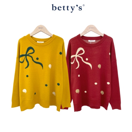 betty’s貝蒂思　圓領前蝴蝶結針織毛衣(共二色)				