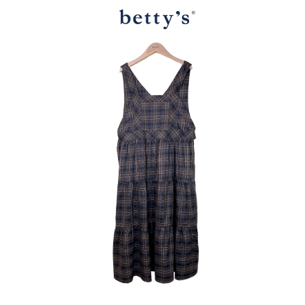 betty’s貝蒂思　前後可穿格紋吊帶裙(藍)