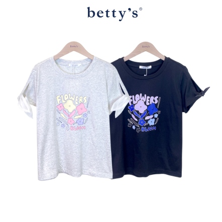 betty’s貝蒂思　繽紛花園袖口開岔造型T-shirt(共二色)				