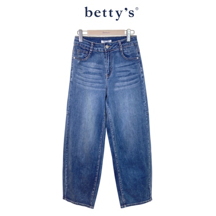 betty’s貝蒂思　闊腿貓鬚彎刀丹寧牛仔褲(藍色)				