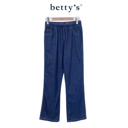 betty’s貝蒂思　鬆緊腰小喇叭牛仔褲(藍)				