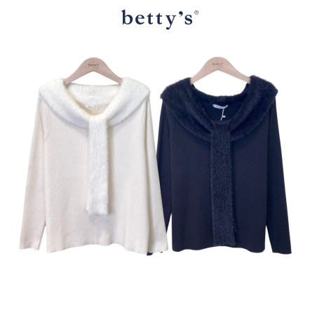 betty’s貝蒂思　知性茸感圍巾造型針織上衣(共二色)