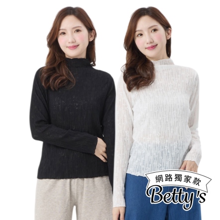betty’s貝蒂思　花紋蕾絲半領彈性上衣(共二色)