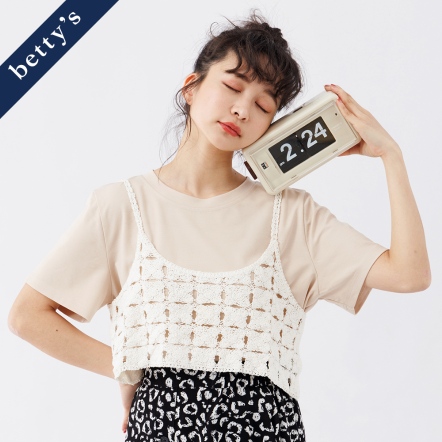 betty’s貝蒂思　假兩件花花針織背心T-shirt(共二色)