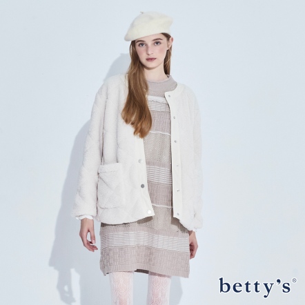 betty’s貝蒂思　流蘇.金/銀蔥針織蔞空長版上衣(共二色)				