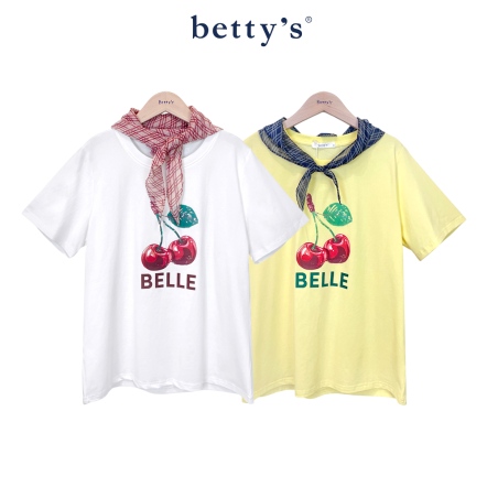 betty’s貝蒂思　櫻桃印花附加小領巾短袖T-shirt (共二色)				