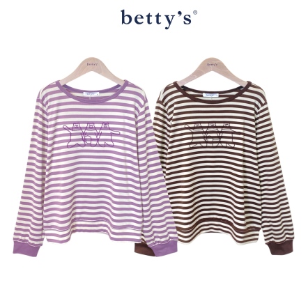 betty’s貝蒂思　立體三隻熊寬條紋圓領上衣(共二色)				