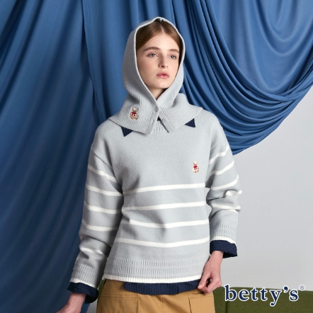 betty’s貝蒂思　條紋針織毛衣附小熊刺繡帽子(共二色)