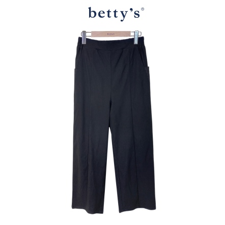 betty’s貝蒂思　 超彈力素面直筒長褲(黑)				