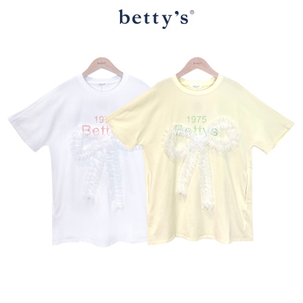 betty’s貝蒂思　甜美蝴蝶結造型圓領T-shirt(共二色)				