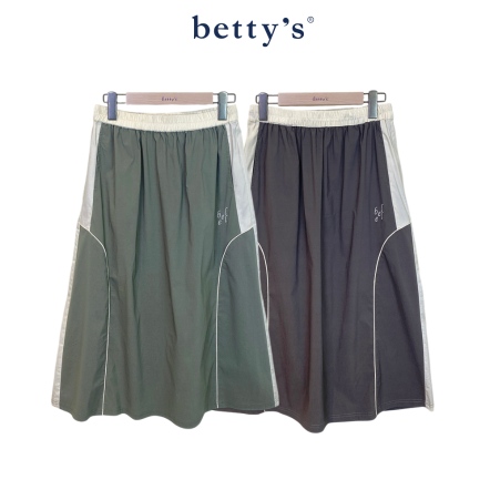 betty’s貝蒂思　超彈性壓飾拼布撞色長裙(共二色)				