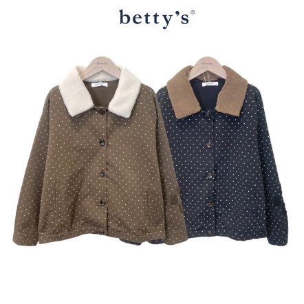 betty’s貝蒂思　圓點毛領開襟外套(共二色)