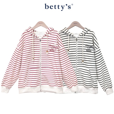 betty’s貝蒂思　橫條紋繽紛點點布無聊連帽外套(共二色)