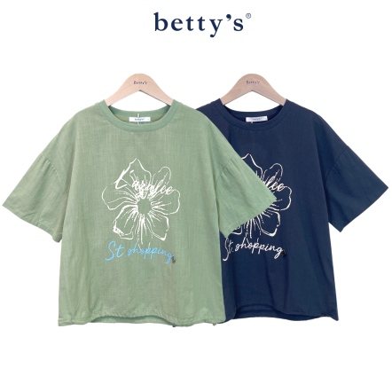 betty’s貝蒂思　俏麗花朵圖案圓領短袖上衣(共二色)				