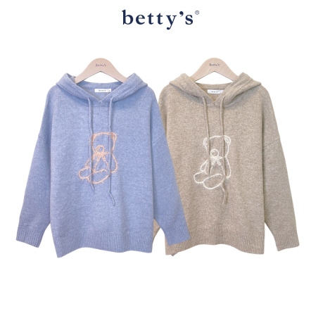 betty’s貝蒂思　慵懶毛毛熊連帽針織上衣(共二色)