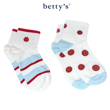 betty’s貝蒂思　蘋果條紋與紅點襪(兩雙)				