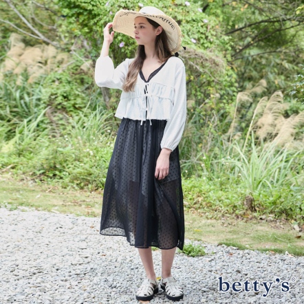 betty’s貝蒂思　浪漫V領蕾絲吊帶背心洋裝(共二色)