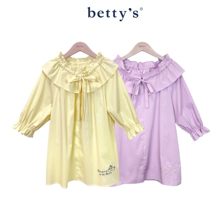 betty’s貝蒂思　荷葉領抽繩蝴蝶結甜美上衣(共二色)				