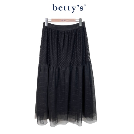 betty’s貝蒂思　薄紗公主風蛋糕長裙(黑)