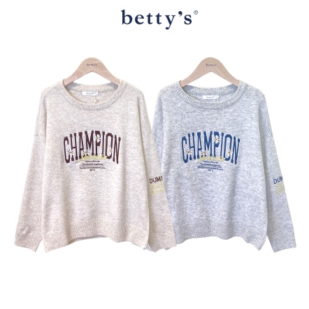 betty’s貝蒂思　CHAMPION花朵針織刺繡毛衣(共二色)