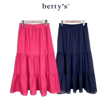 betty’s貝蒂思　小清新直排釦鬆緊腰蛋糕裙(共二色)