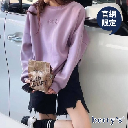 betty’s貝蒂思　超柔毛絨小C字母刺繡大學T(共三色)
