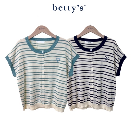 betty’s貝蒂思　橫條圓領落肩針織上衣(共二色)