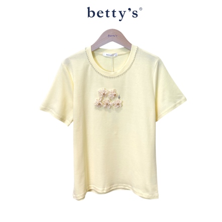 betty’s貝蒂思　胸前花朵裝飾T-shirt(共二色)