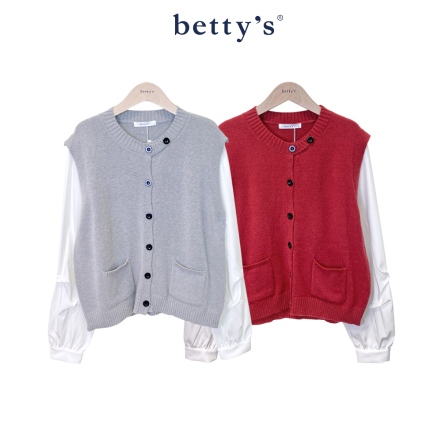 betty’s貝蒂思　假二件圓領雙口袋上衣(共二色)
