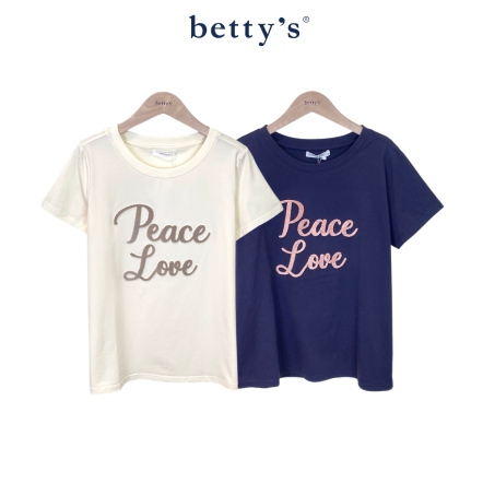 betty’s貝蒂思　絨感立體文字圓領T-shirt(共二色)				