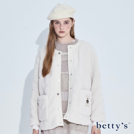 betty’s貝蒂思　開襟絨毛菱格鋪棉外套(共二色)