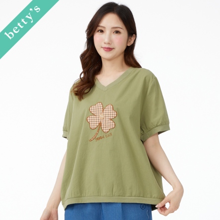 betty’s貝蒂思　幸運草格紋拼布上衣(共二色)