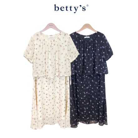 betty’s貝蒂思　氣質典雅圓領碎花長洋裝(共二色)				